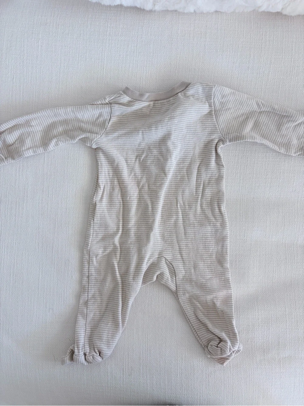 Carter's Neutral Stripe Footie Onesie Pajamas - Light Gray